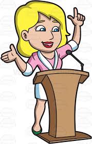 Woman speaking at podium